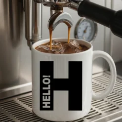 Personalisierte Tasse mit Buchstabe & Name | Keramik Kaffeetasse A–Z