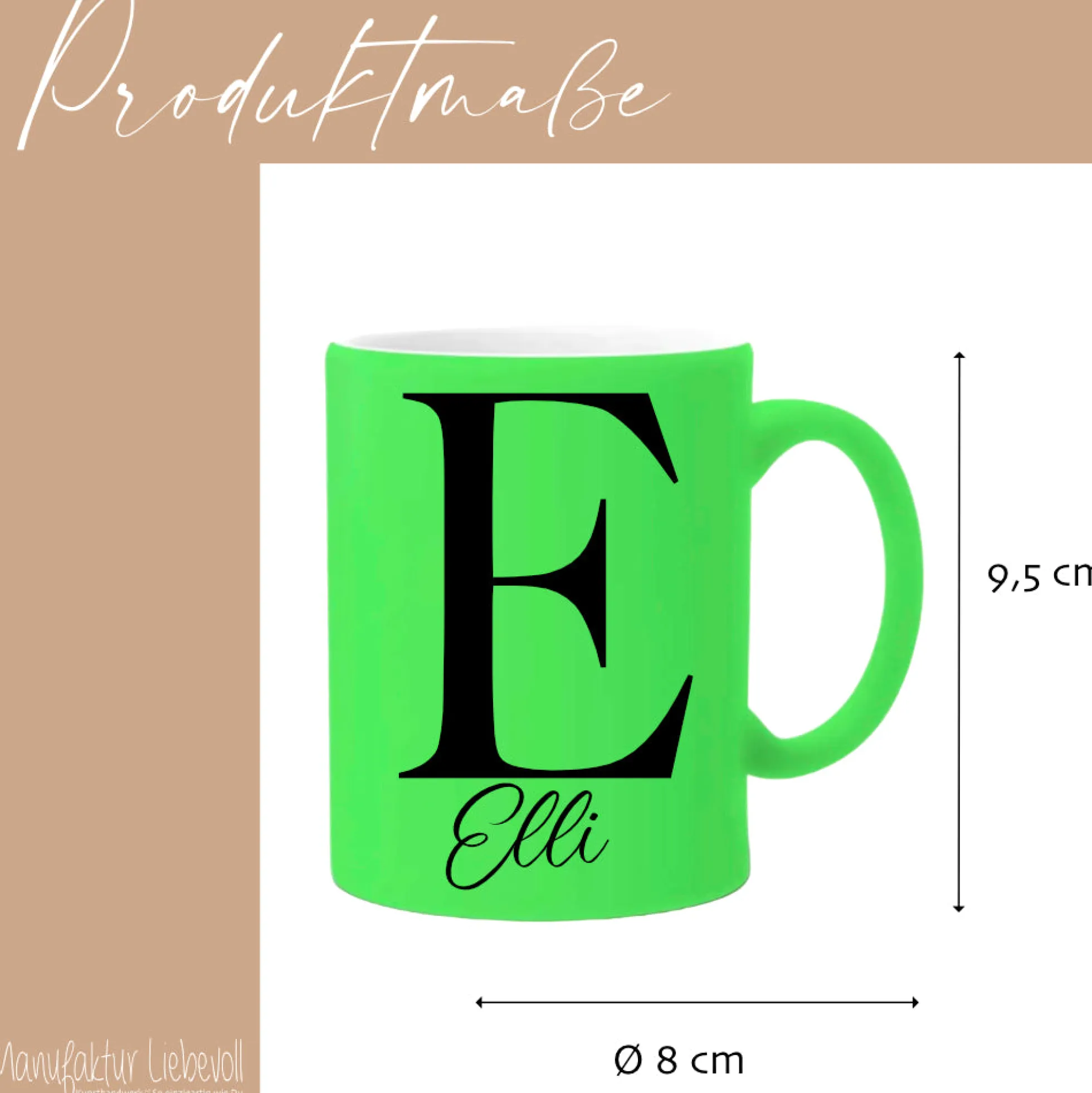 Personalisierte Tasse mit Namen und Buchstaben | 4 Tassenfarben zur Auswahl