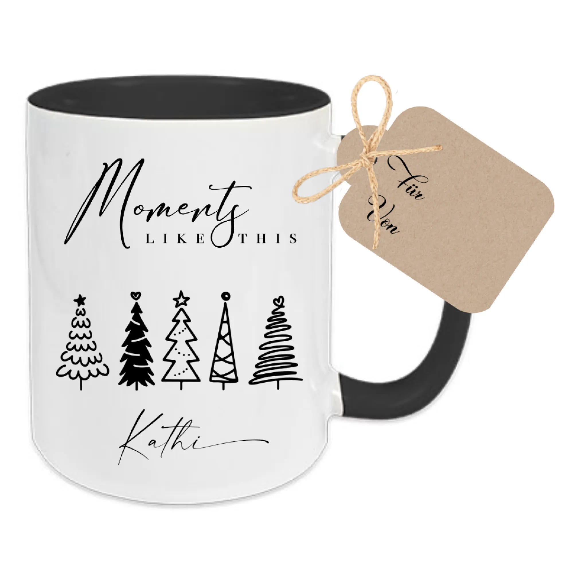 Personalisierte Weihnachtliche Keramiktasse "Moments like this" mit Namen | Keramiktasse als Weihnachtsgeschenk | Tasse aus Keramik mit Motiv Weihnachten