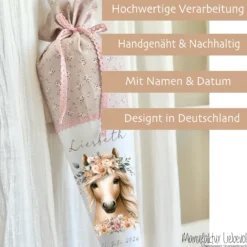 Pferde Schultüte Mädchen Personalisiert Schultüte Zuckertüte Mädchen Schultüte Stoff Zuckertüte Pony Stoffschultüte