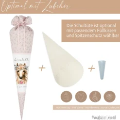 Pferde Schultüte Mädchen Personalisiert Schultüte Zuckertüte Mädchen Schultüte Stoff Zuckertüte Pony Stoffschultüte