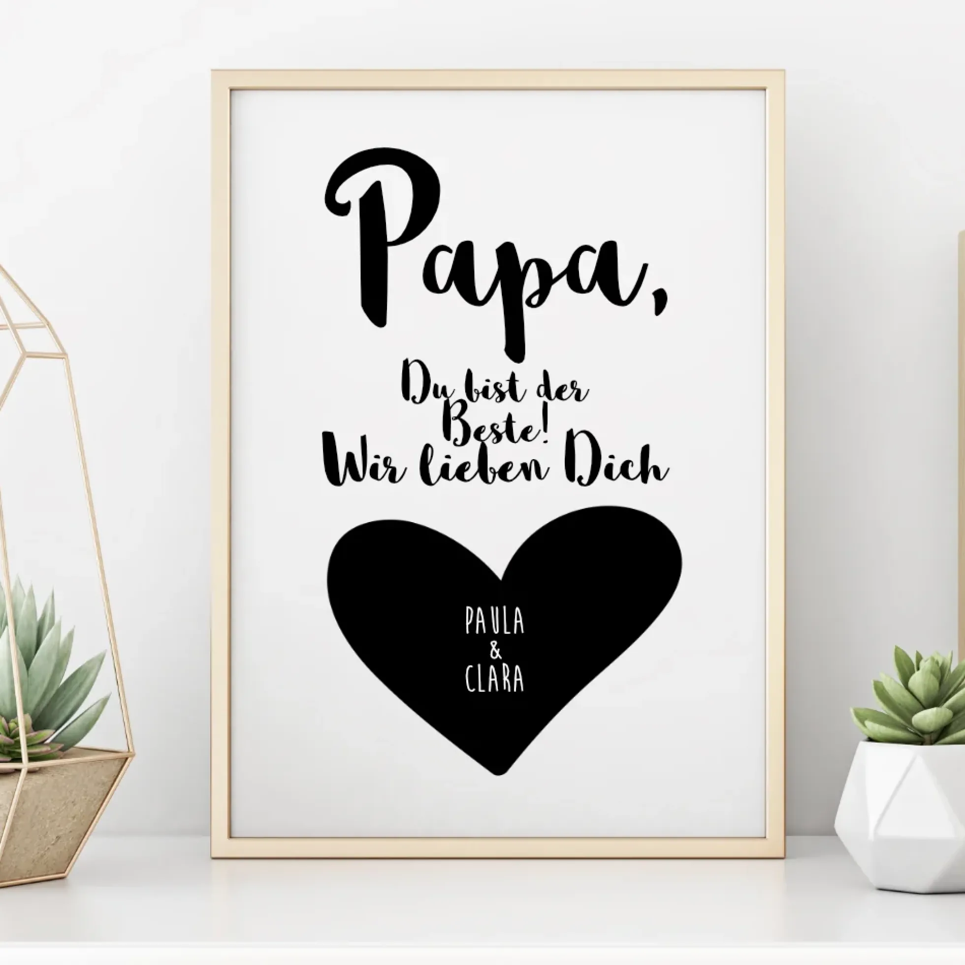 Poster mit Spruch "Papa, du bist der Beste! Wir lieben Dich" | Personalisiertes Geschenk für Väter | Besondere Geschenkidee zum Geburtstag und zum Vatertag