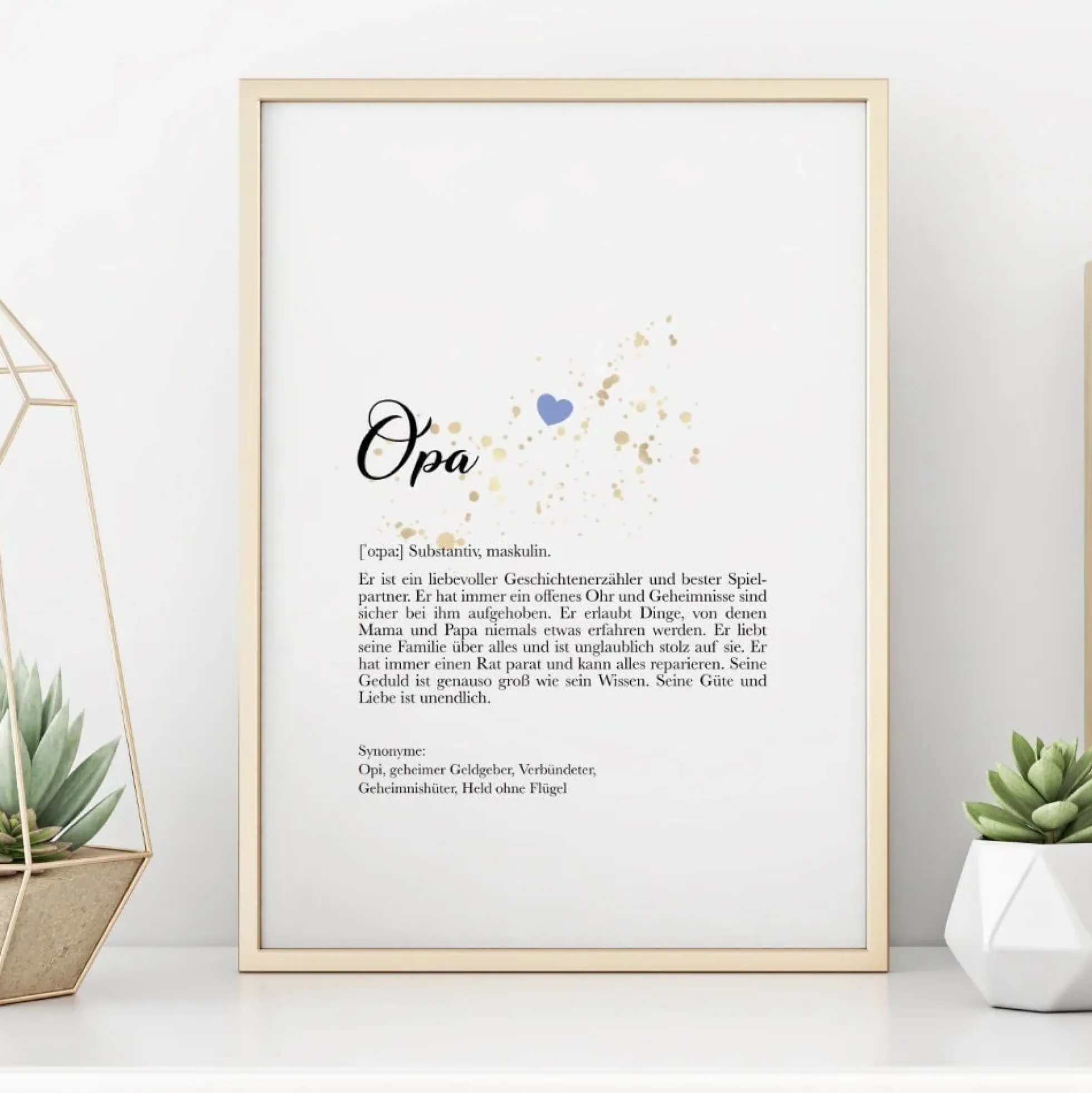 Poster "Papa" mit Definition | Besonderes Geschenk für Väter | 9 Motivvarianten zur Auswahl