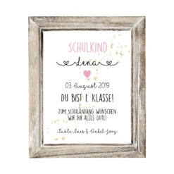Poster zur Einschulung | Personalisierte Geschenkidee für den Erstklässler | Geschenk mit Name des Schulkindes, Einschulungsdatum und Glückwünsche | 2 Motivvarianten zur Auswahl