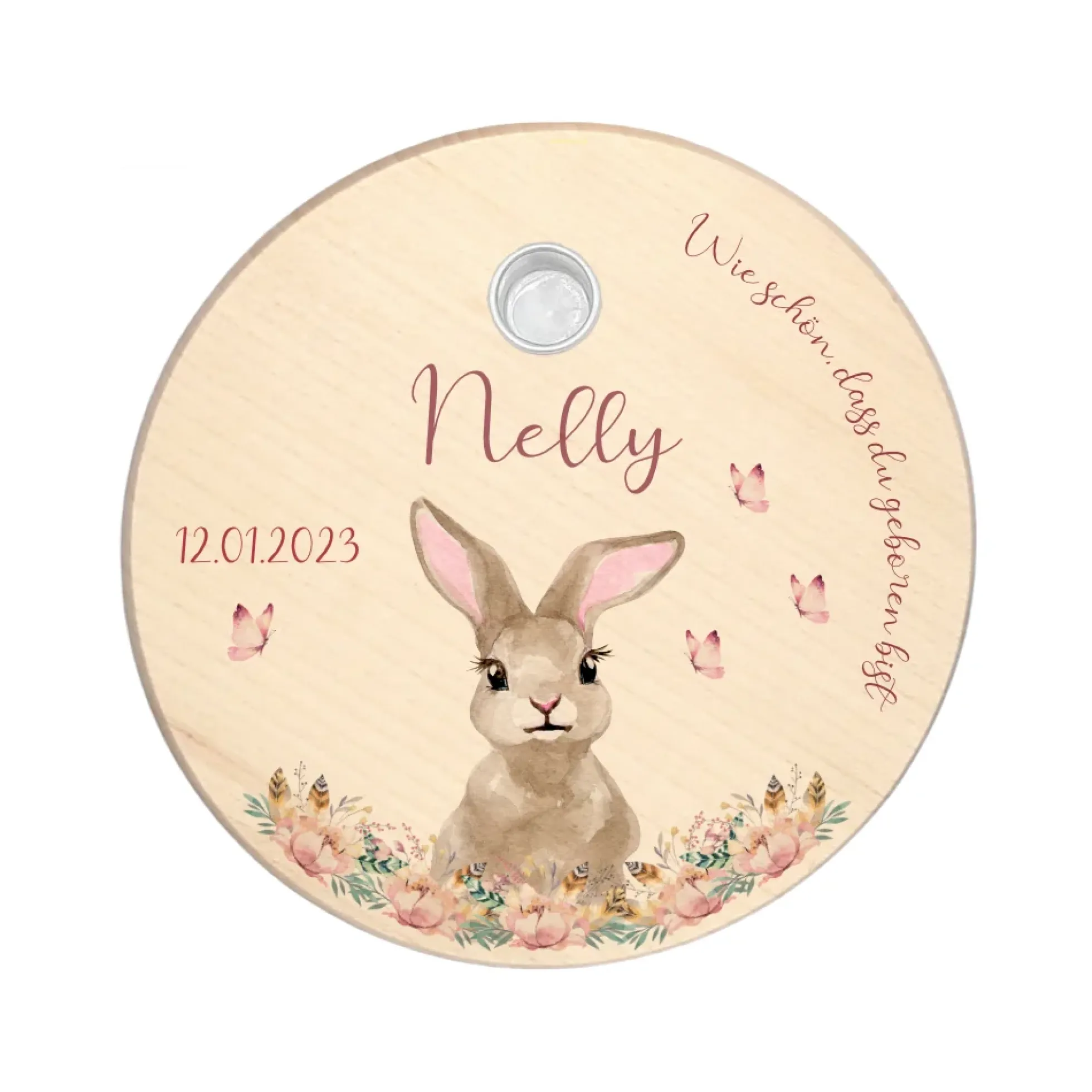 Regenbogen Geburtstagsteller für Kinder | Personalisierter Kerzenteller aus Holz für Mädchen und Jungen + Kerze | Geschenkidee zur Geburt, Taufe, Kindergeburtstag | weitere Motive zur Auswahl