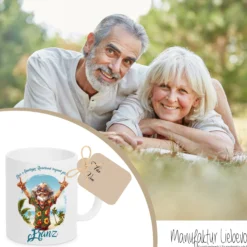 Rente Geschenk Mann Tasse personalisiert Ruhestand Abschiedsgeschenk | 2 Motivvarianten zur Auswahl