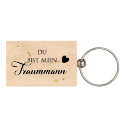 Schlüsselanhänger aus Holz "Du bist mein Traummann" | Originelles Geschenk für Männer, den Partner, Freund und Ehemann