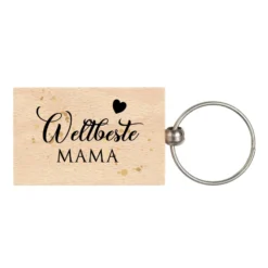 Schlüsselanhänger aus Holz "Weltbeste Mama" | Nachhaltiges Geschenk für Mütter