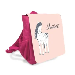 Schöner Kinderrucksack für Mädchen mit einem Pferd | Personalisierter Rucksack für Mädchen | Ideales Geschenk für Mädchen im Alter von 2-5 Jahre