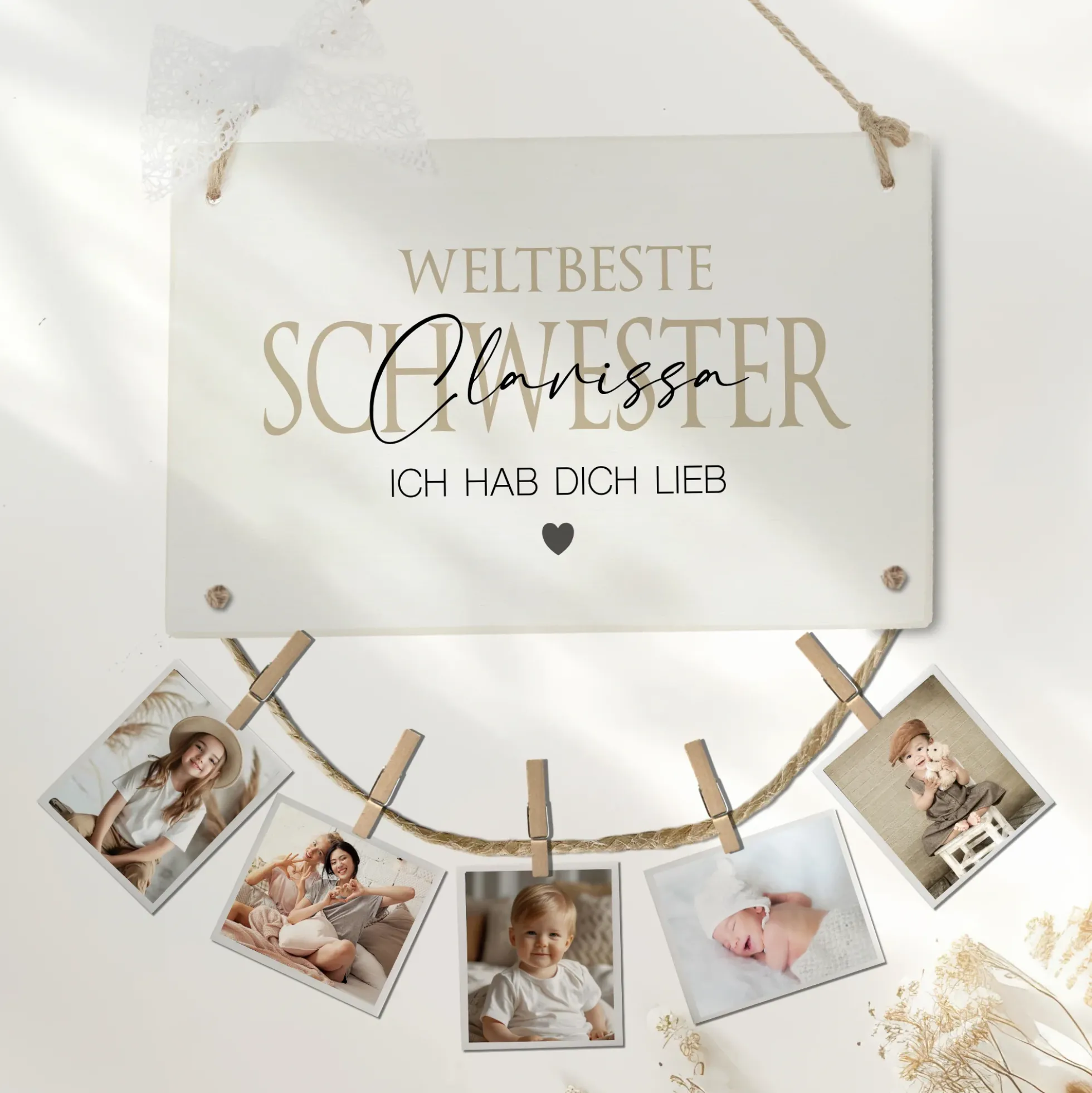 Schwester Geschenk Geburtstag Bruder Geburtstagsgeschenk Namen Fotogeschenk personalisiert