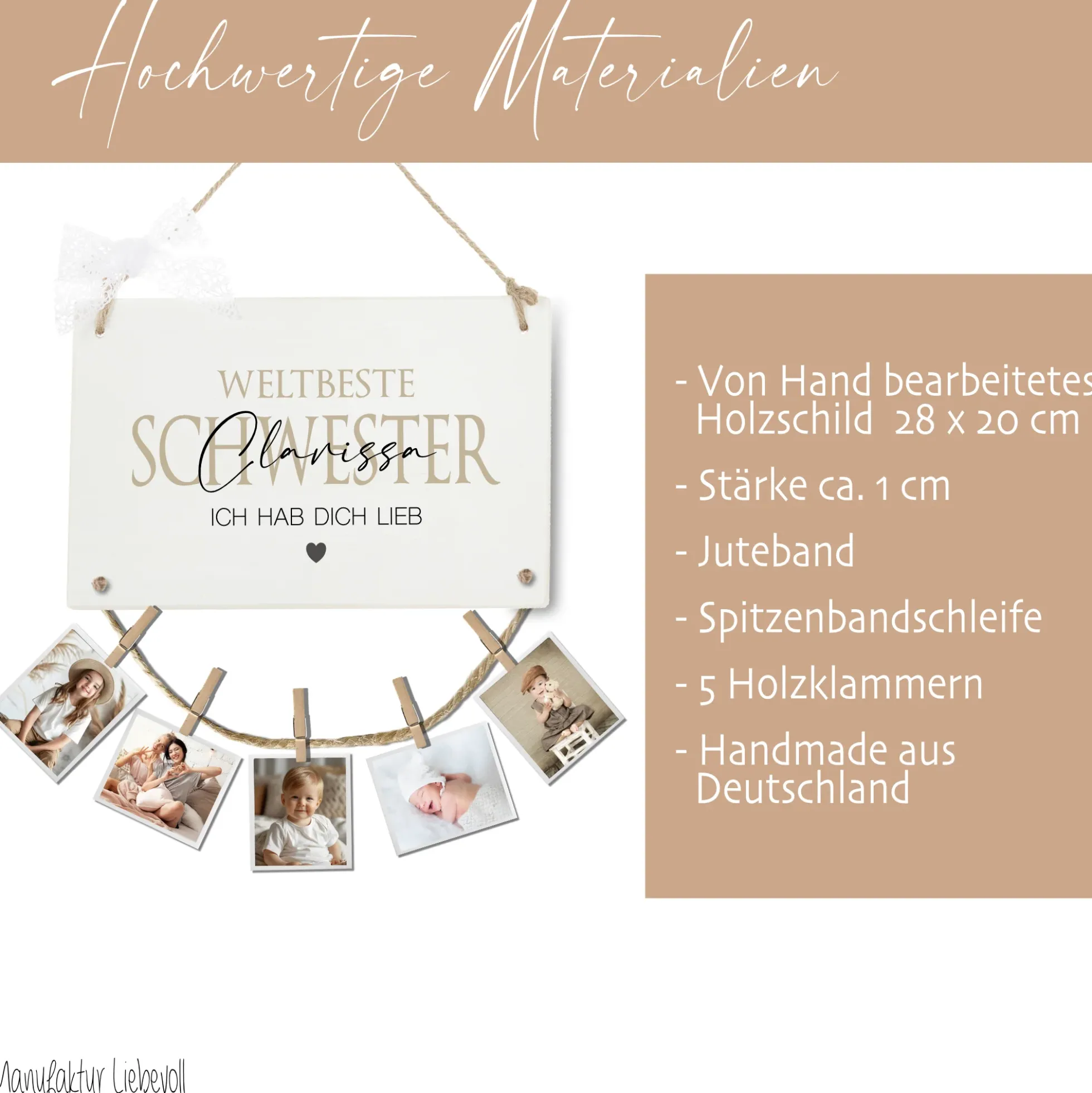 Schwester Geschenk Geburtstag Bruder Geburtstagsgeschenk Namen Fotogeschenk personalisiert