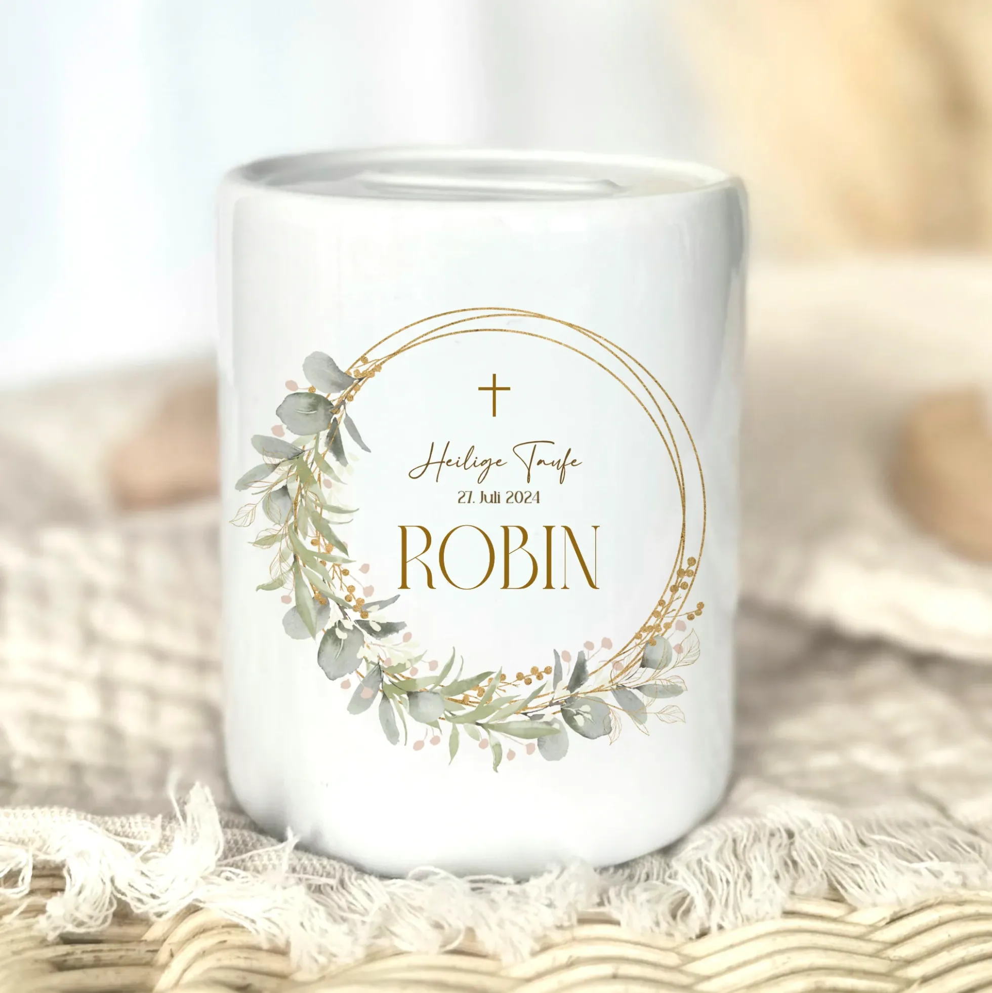 Spardose Baby Taufgeschenk Eukalyptus Spardose Babygeschenk Taufe Geschenk Baby Name Geldgeschenk Jungen Taufgeschenk Mädchen Kind Sparbüchse
