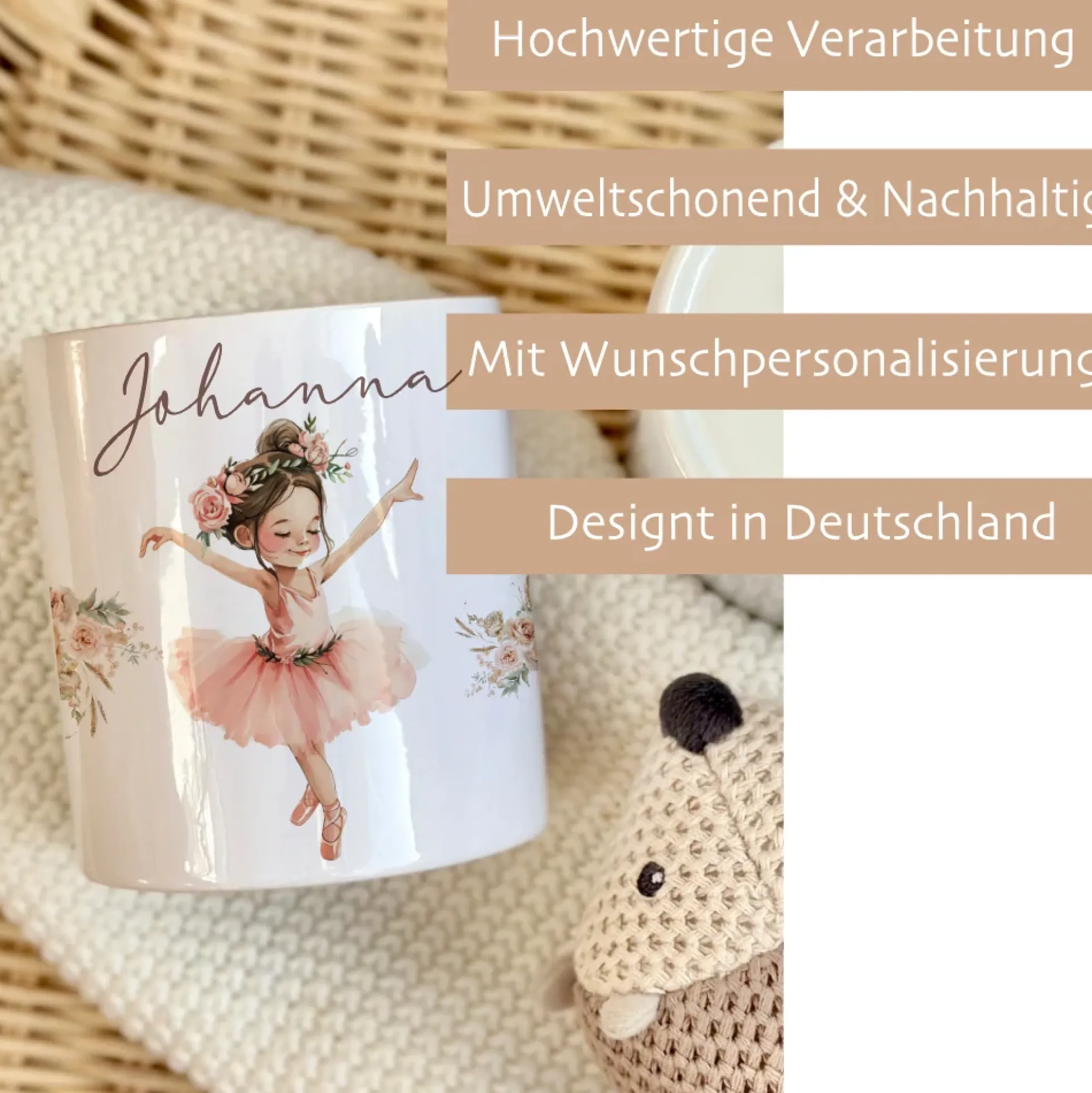 Spardose "Ballerina" mit Namen für Mädchen | Geld Geschenk für Kinder | Personalisiertes Geldgeschenk I Babygeschenk Mädchen