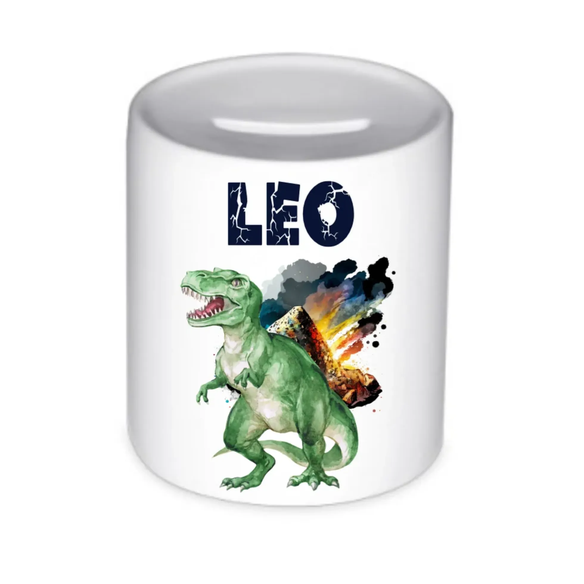 Spardose "Dino" mit Namen für Jungen | Geld Geschenk für Kinder | Personalisiertes Geldgeschenk T-Rex Spardose I Babygeschenk Jungen