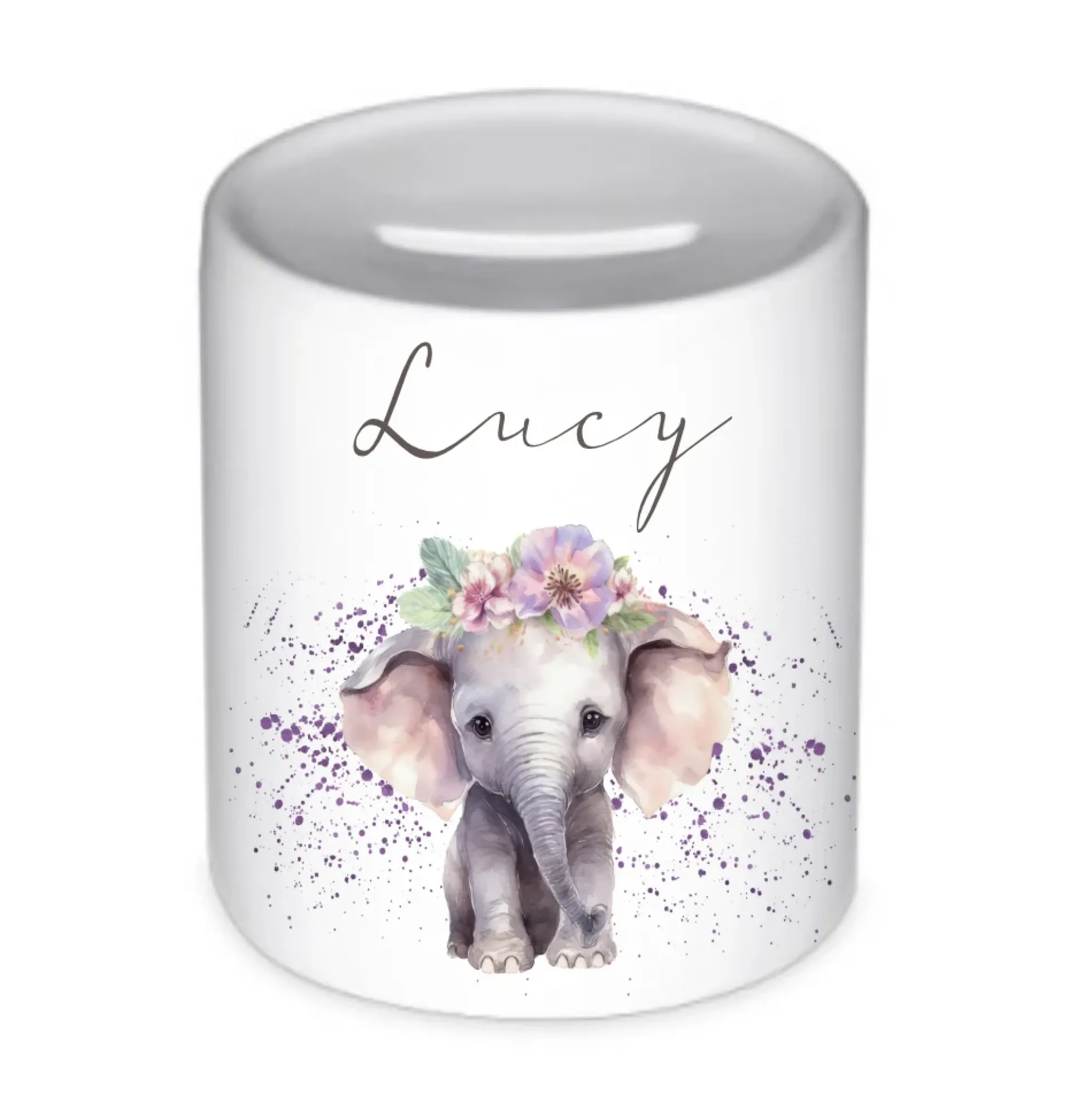 Spardose "Elefant" mit Namen für Mädchen | Geschenk für Kinder | Personalisiertes Geldgeschenk I Geschenkidee zum Geburtstag | 10 Motive zur Auswahl