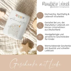 Spardose Elefant - Personalisierte Sparbüchse aus Keramik mit dem Namen des Kindes