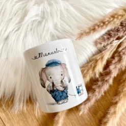 Spardose mit Elefant und Namen für Kinder | Personalisierte Kinderspardose aus Keramik für Mädchen und Jungen