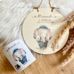 Spardose mit Elefant und Namen für Kinder | Personalisierte Kinderspardose aus Keramik für Mädchen und Jungen