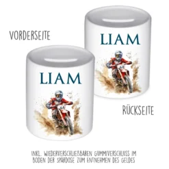 Spardose "Motorrad" mit Namen für Jungen | Geschenk für Kinder Teenager | Personalisiertes Geldgeschenk I Geschenkidee zum Geburtstag | 10 Motive zur Auswahl