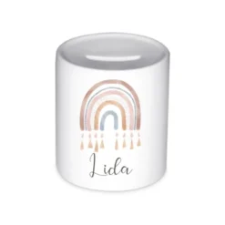 Spardose "Regenbogen" für Mädchen als Geschenk | Personalisierte Geschenkidee für Kinder | 10 Motive zur Auswahl