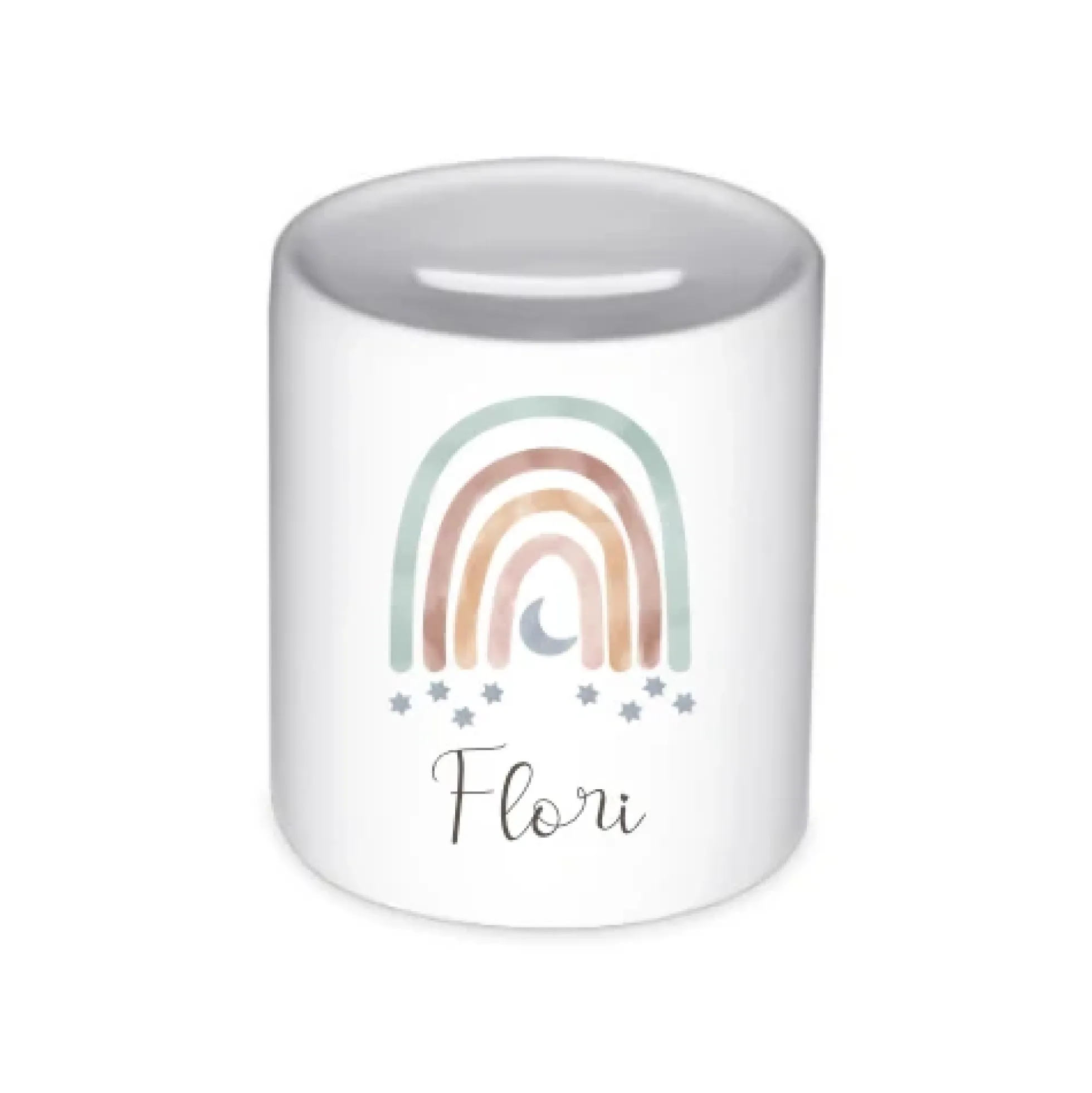 Spardose "Regenbogen" für Mädchen als Geschenk | Personalisierte Geschenkidee für Kinder | 10 Motive zur Auswahl