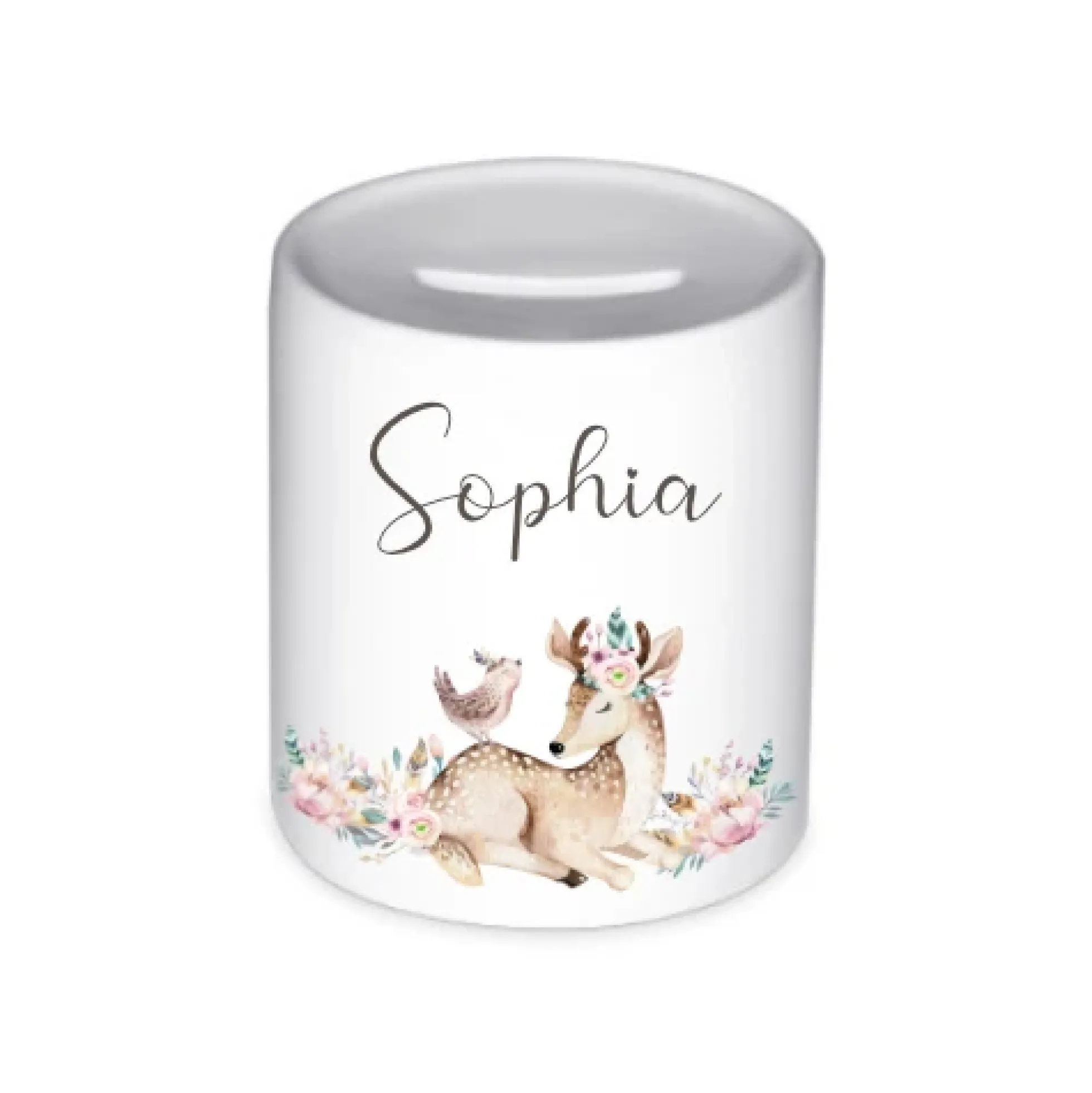 Spardose "Regenbogen" für Mädchen als Geschenk | Personalisierte Geschenkidee für Kinder | 10 Motive zur Auswahl