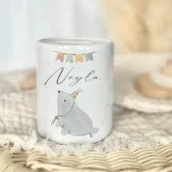 Spardose Seehund - Personalisierte Kinderspardose aus Keramik