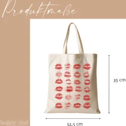 Stoffbeutel Einkaufstasche Beutel bedruckt Love Kiss Mittelfinger Fuck Statement Beuteltasche Damen Frau Liebe