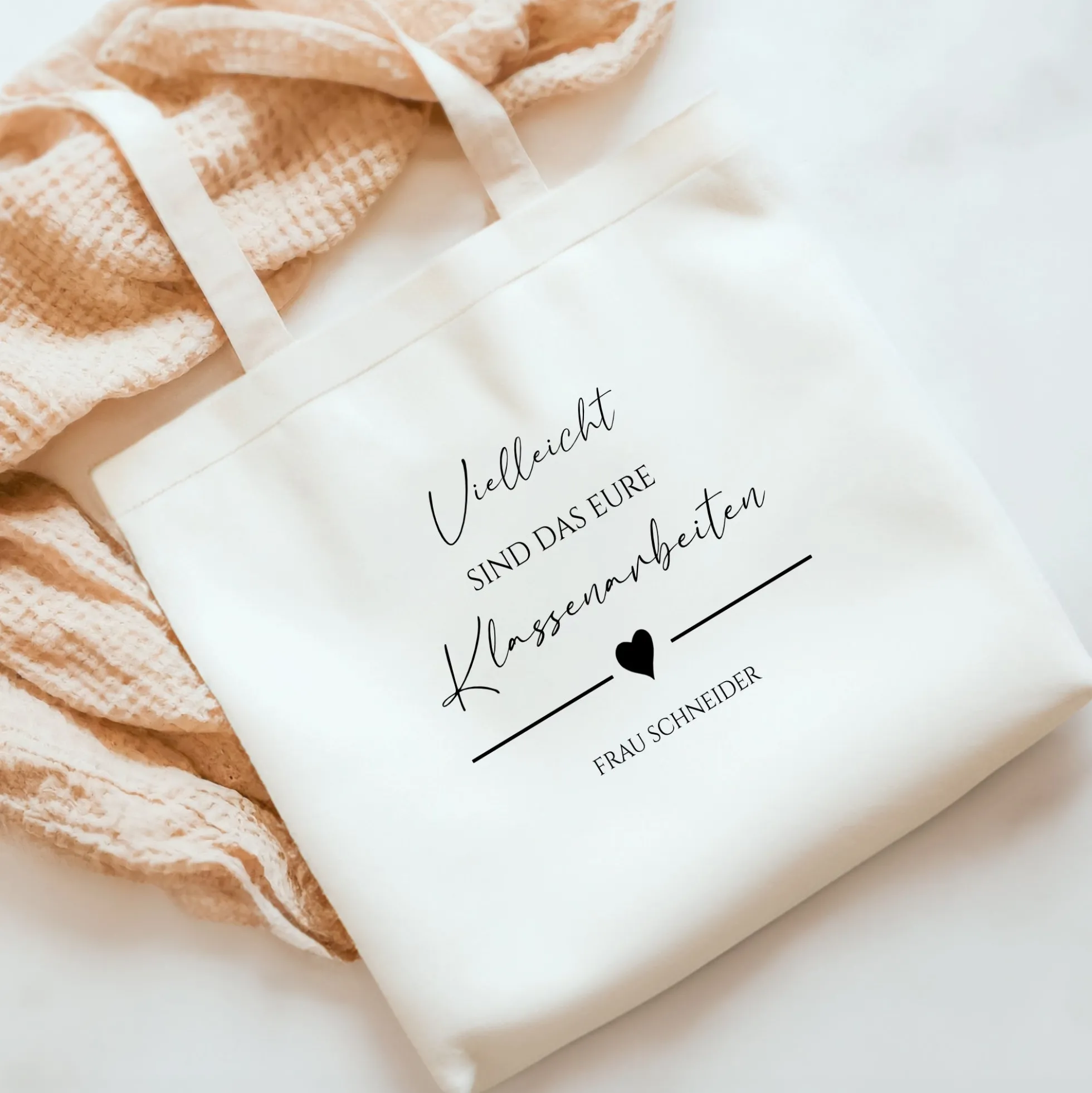 Stoffbeutel "Klassenarbeiten" Abschiedsgeschenk Lehrerin Tasche mit Namen Lehrerin Geschenk Geburtstag