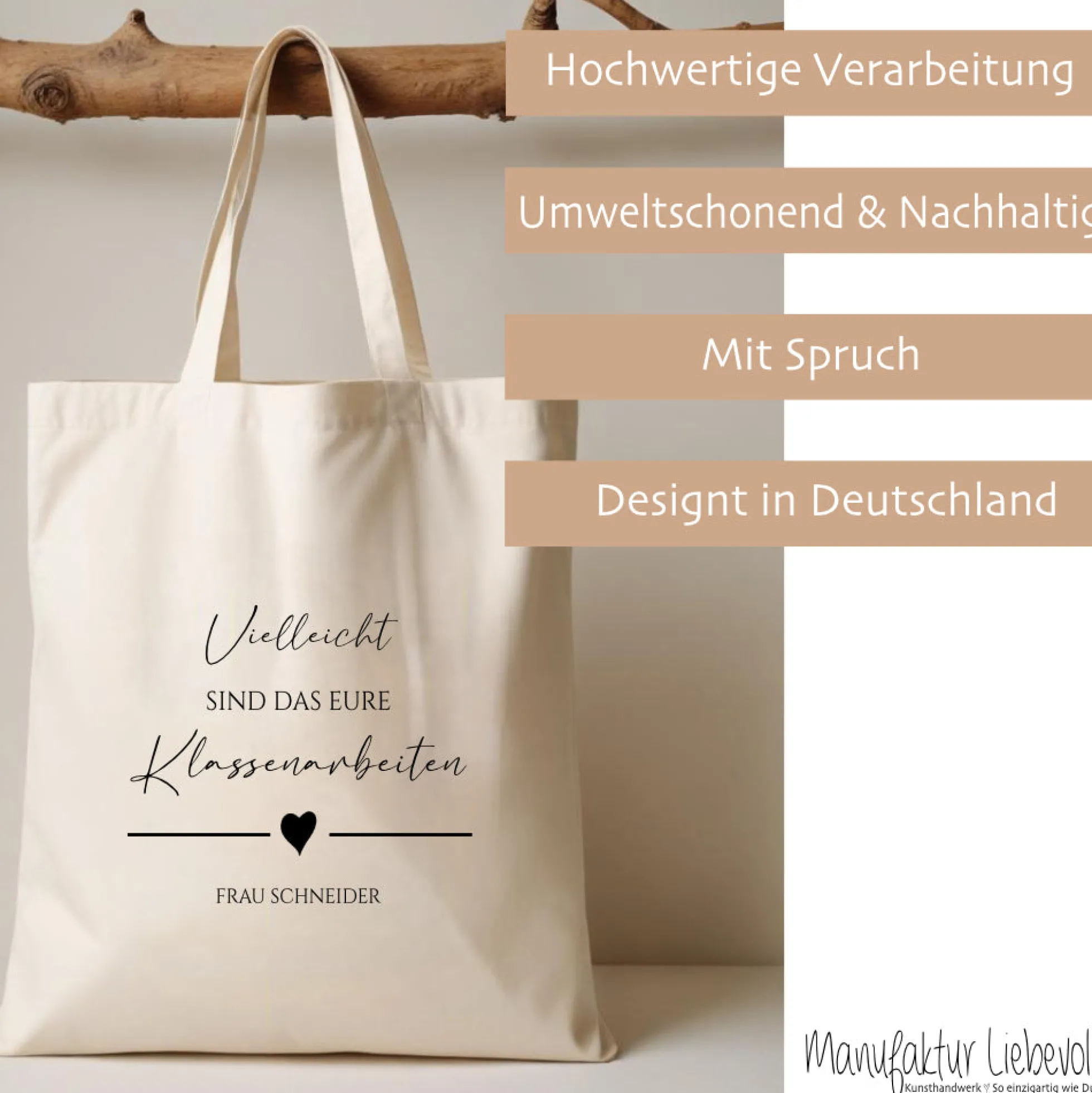 Stoffbeutel "Klassenarbeiten" Abschiedsgeschenk Lehrerin Tasche mit Namen Lehrerin Geschenk Geburtstag