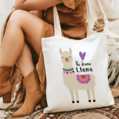 Stoffbeutel Lama Stofftasche Spruch Llamasté, Lächle... anspucken, Love ist Llamazing, No drama Llama