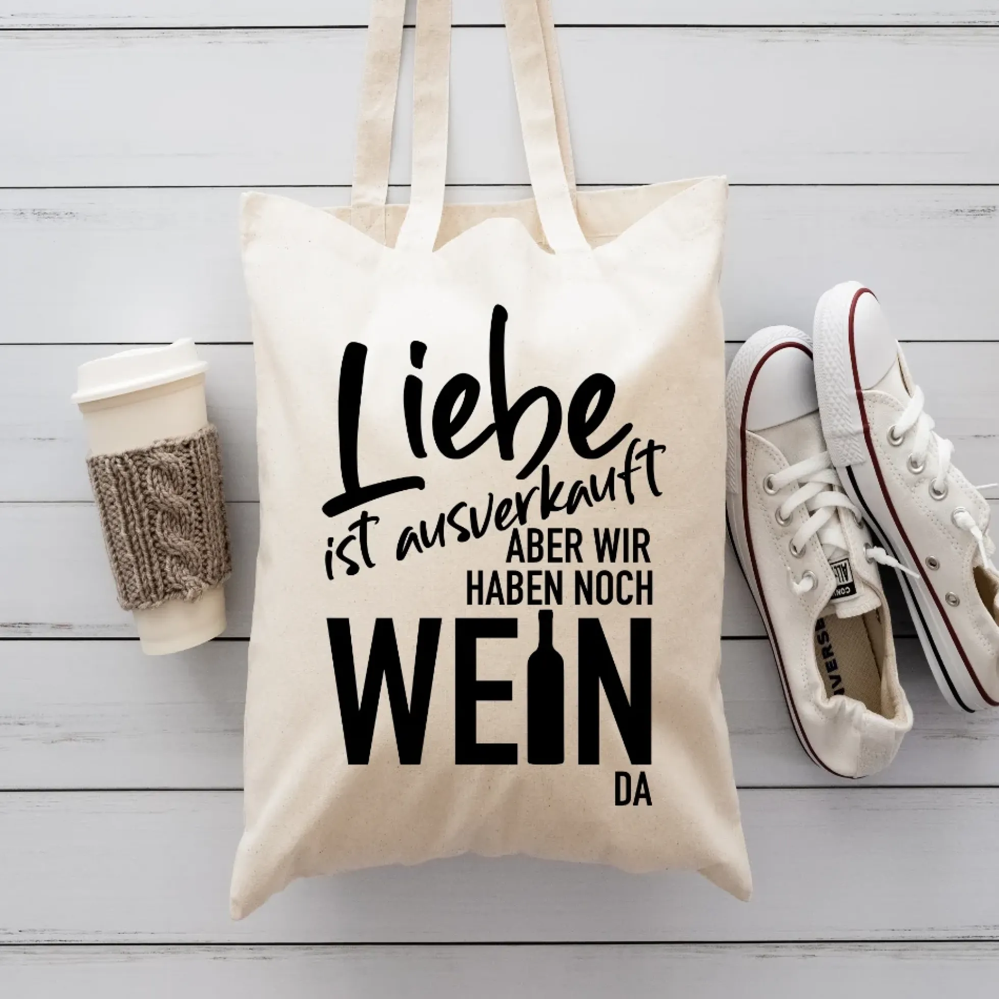 Stoffbeutel mit Spruch, Einkaufstasche mit lustigen Sprüchen