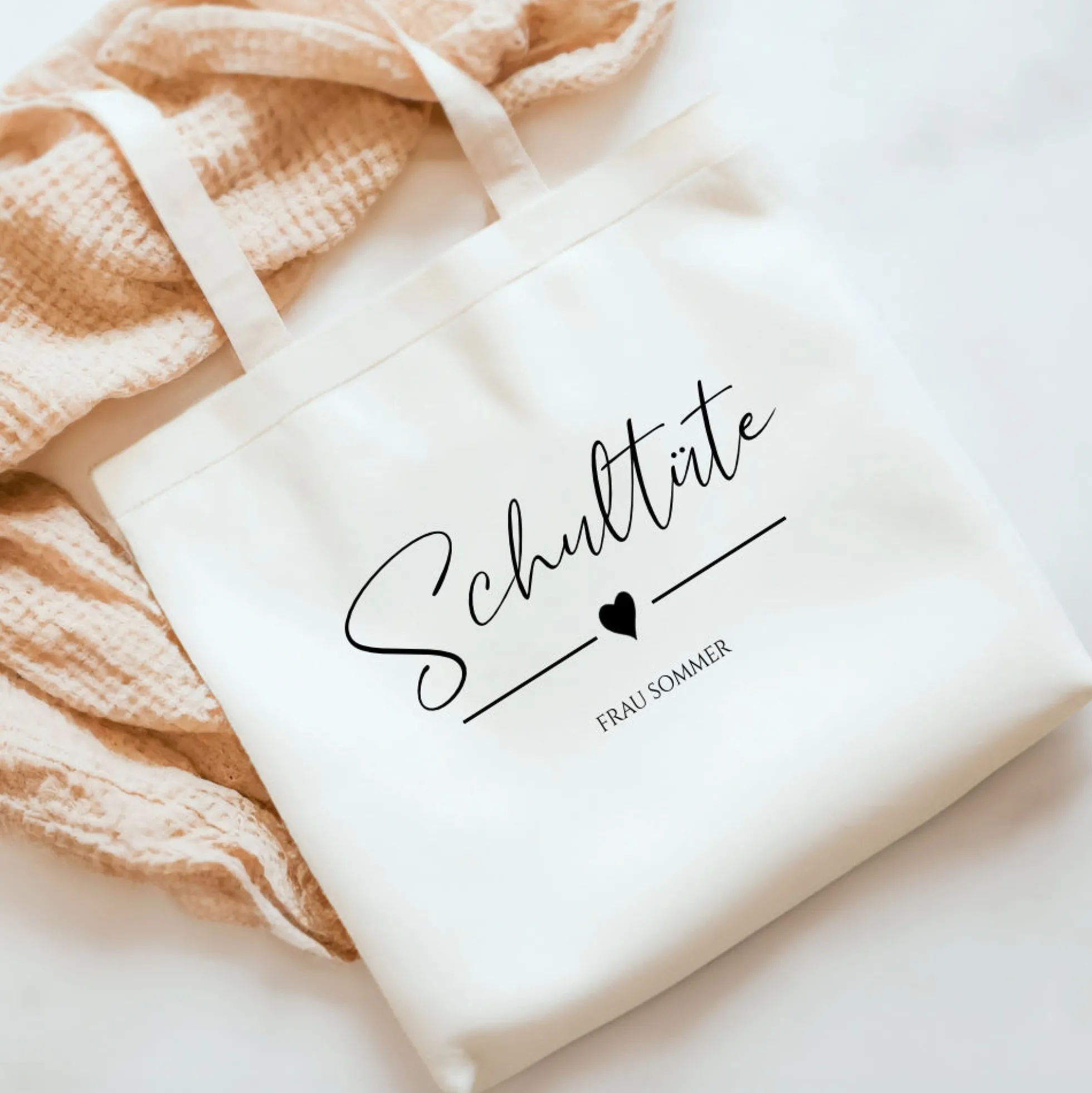 Stoffbeutel "Schultüte" Abschiedsgeschenk Lehrerin Tasche mit Namen Lehrerin Geschenk Geburtstag