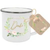 Tasse aus Emaille "Danke" | Dankeschön Geschenk im floralen Design | Tassengeschenk um Danke zu sagen