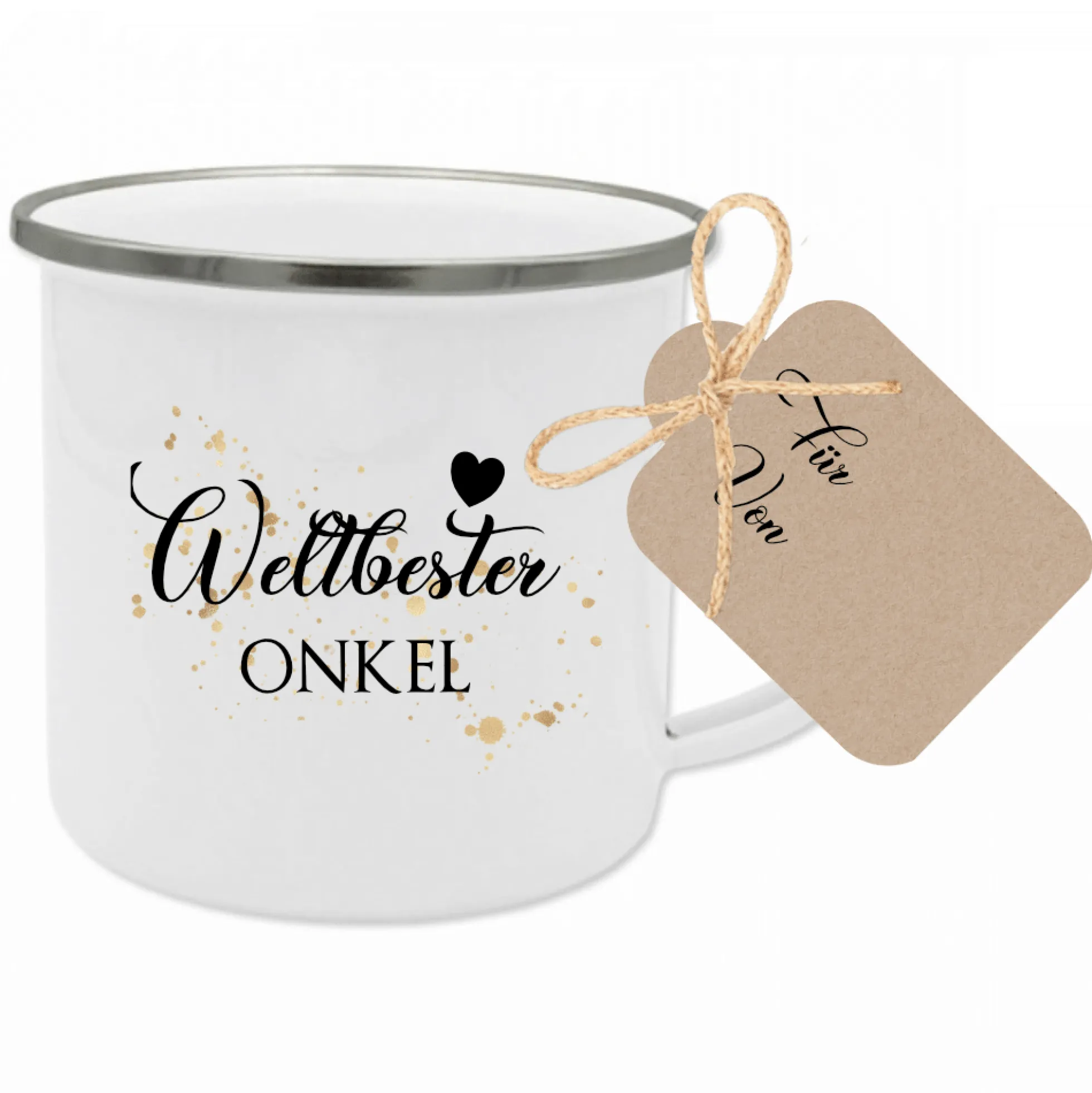 Tasse aus Emaille für die Oma | Kleines Geschenk für Großmütter | Emailletasse mit Motiv "Lieblingsoma" | 12 Motivvarianten zur Auswahl
