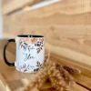 Tasse "Autumn" aus Keramik mit Herbstblüten, dem Namen und einem Spruch | Keramiktasse "Herbst"