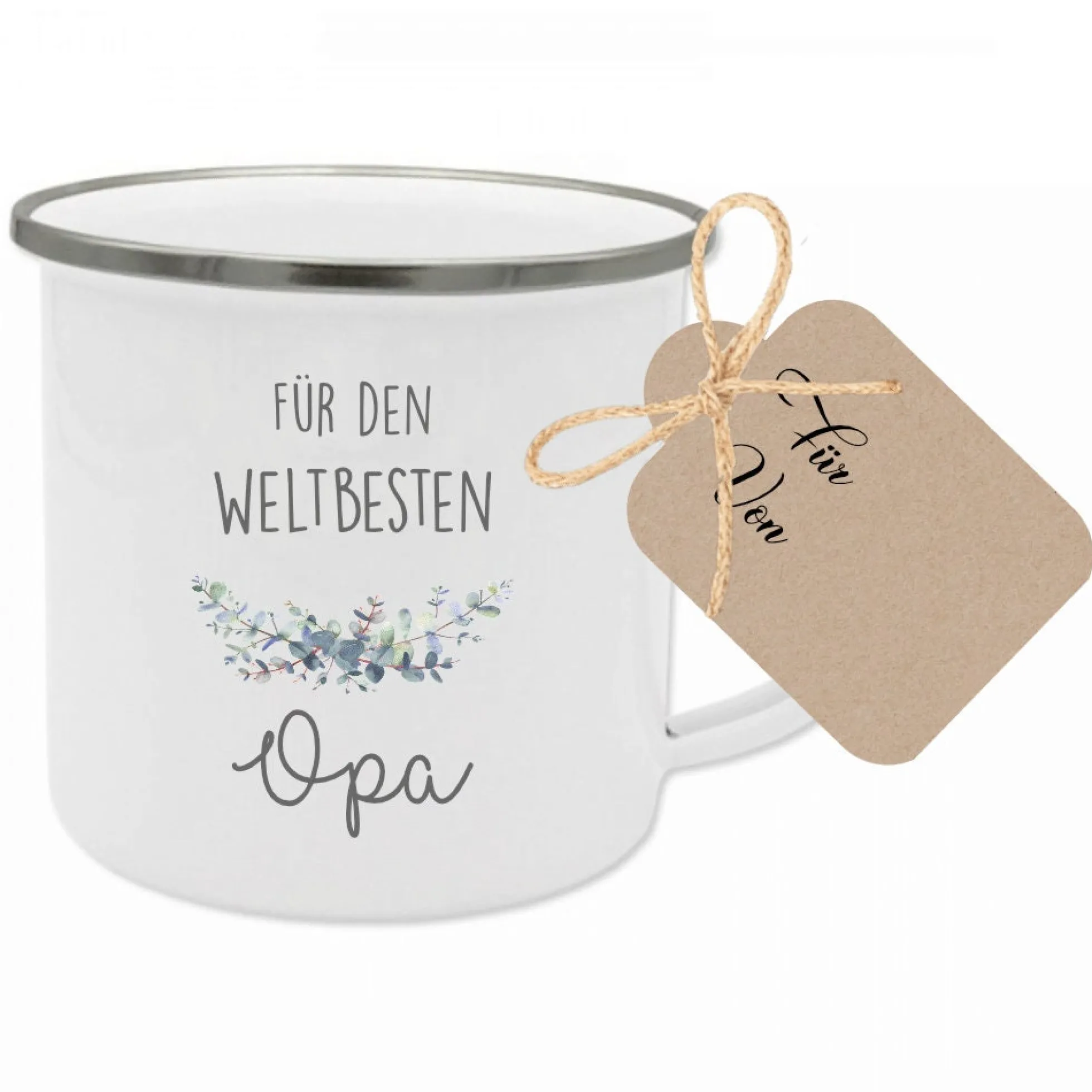 Tasse "Für den Weltbesten Opa" | Originelle Geschenkidee für Großväter | inkl. Geschenkanhänger zum Beschriften | 2 Motivvarianten zur Auswahl