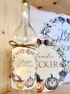 Tasse "Happy Halloween" | Kreative Geschenkidee zu Halloween | Becher aus Emaille | Personalisiert mit dem Namen | 4 Produktvarianten zur Auswahl