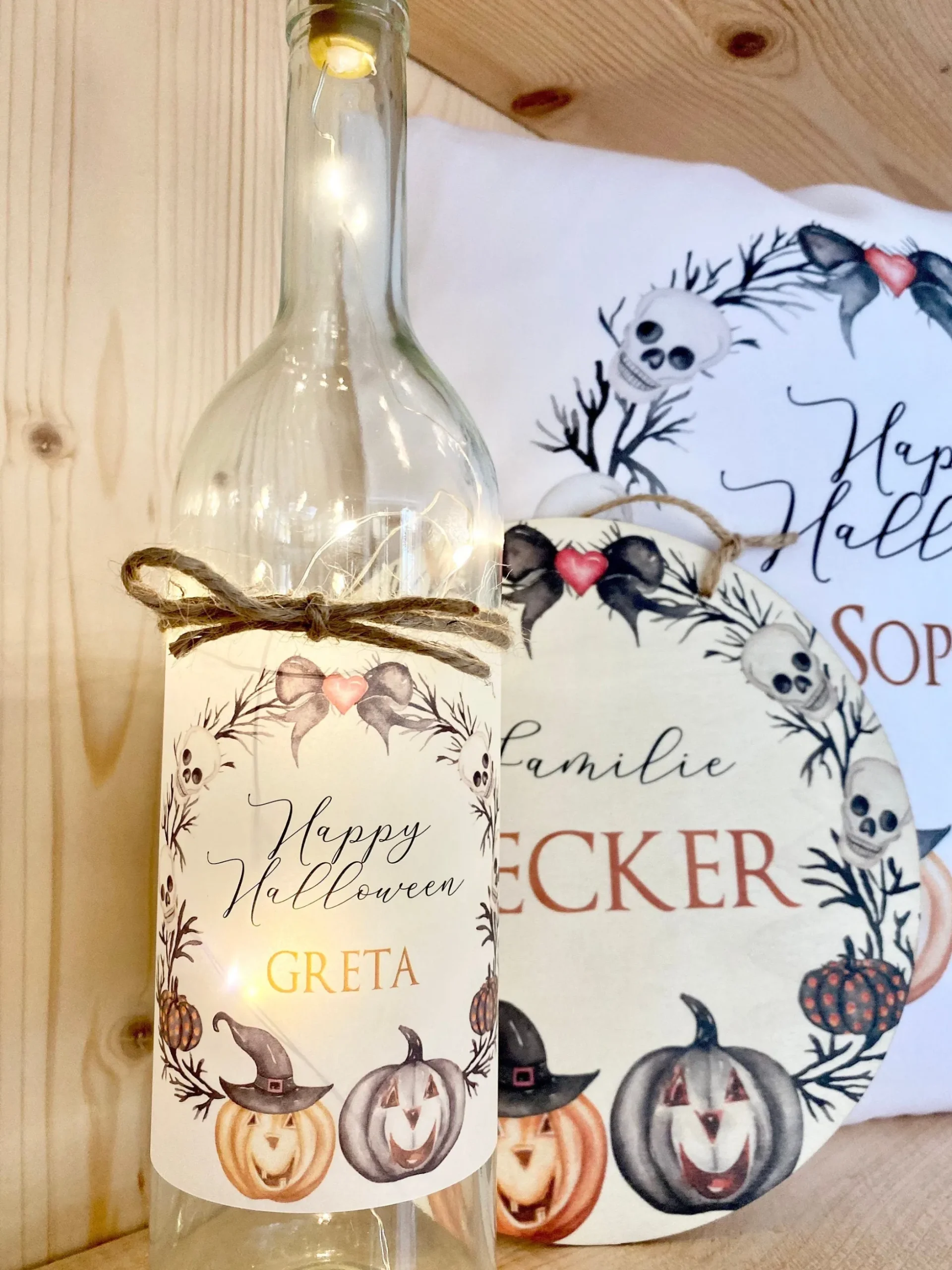 Tasse "Happy Halloween" | Kreative Geschenkidee zu Halloween | Becher aus Emaille | Personalisiert mit dem Namen | 4 Produktvarianten zur Auswahl