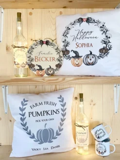 Tasse "Happy Halloween" | Kreative Geschenkidee zu Halloween | Becher aus Emaille | Personalisiert mit dem Namen | 4 Produktvarianten zur Auswahl