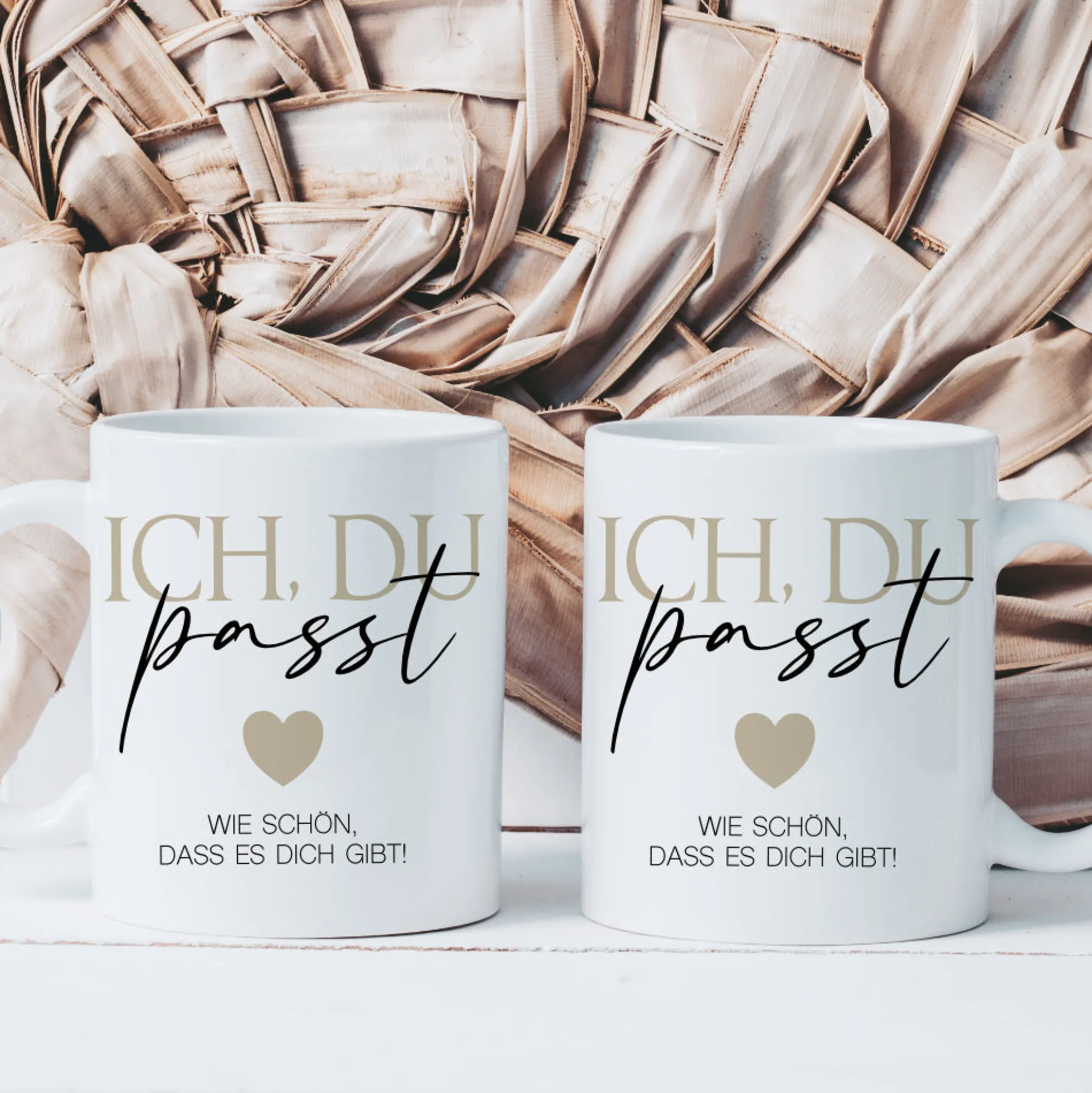 Tasse "Ich Du passt" Geschenk Paare Verliebte Kaffeetasse mit Spruch