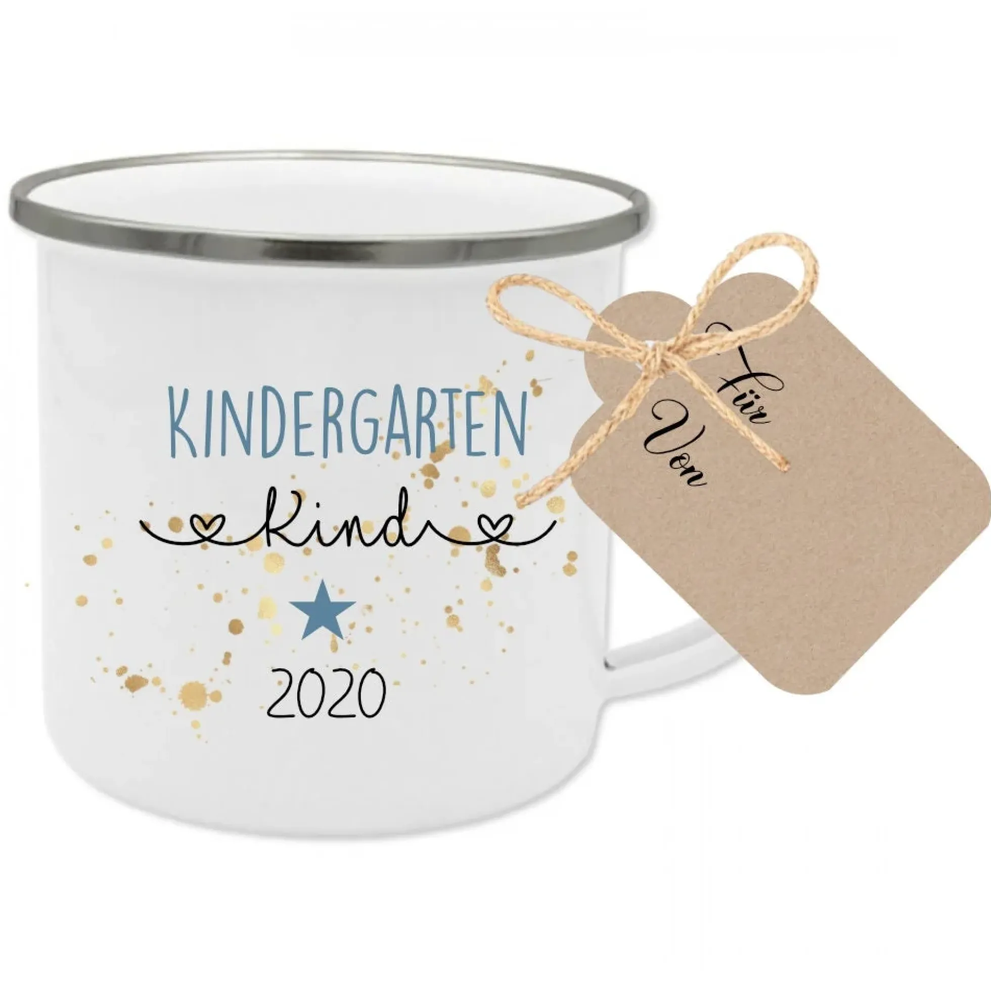 Tasse "Kindergartenkind" | Originelles Geschenk für Kinder, die in die Kita kommen | inkl. Geschenkanhänger | 2 Farbvarianten zur Auswahl