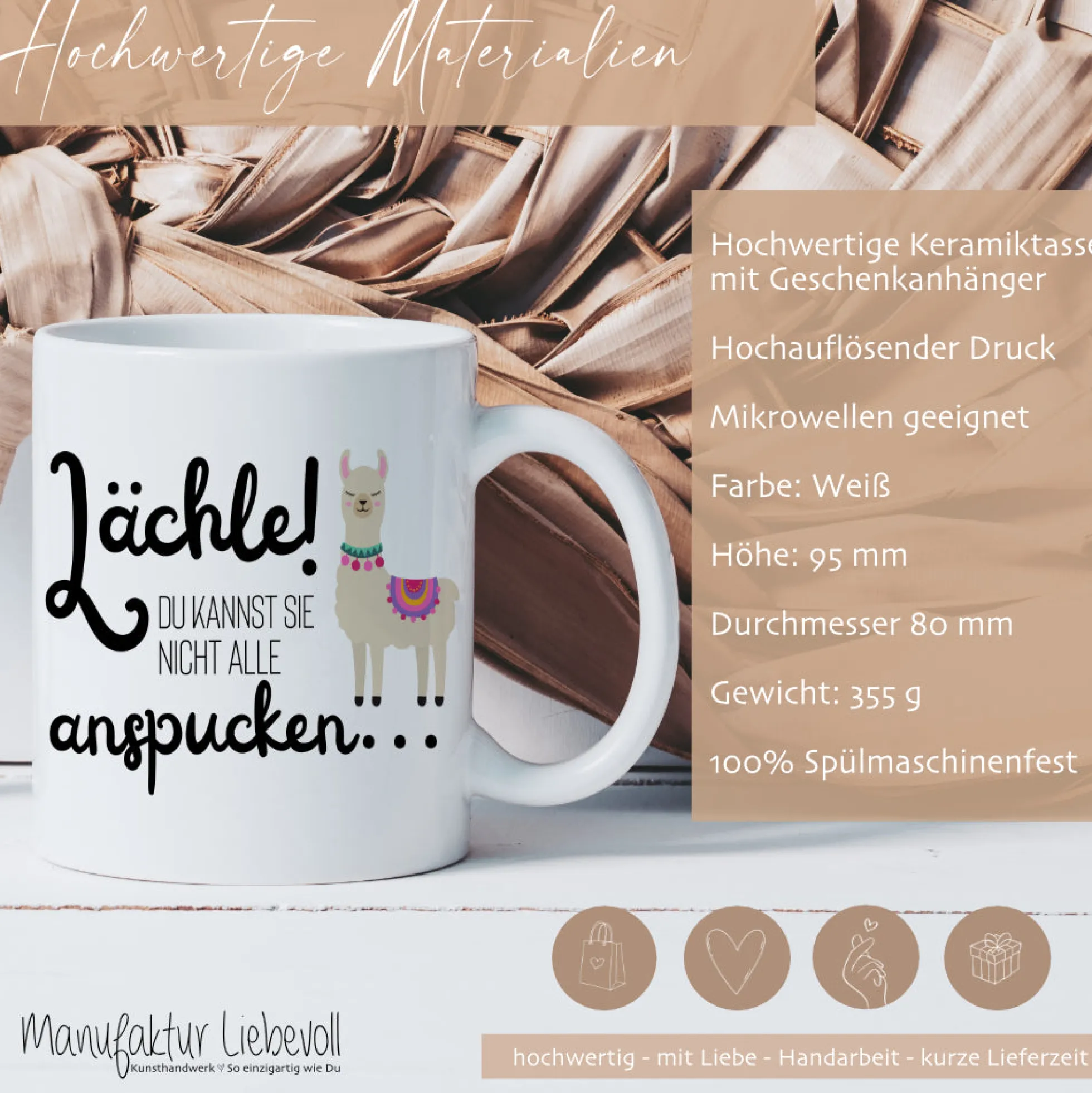 Tasse "Lächle! Du kannst sie nicht alle anspucken"