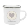 Tasse "Lieblingsmama" | Besondere Geschenkidee für Mütter | Emailletasse als Geschenk mit einem Herz handgefertigt