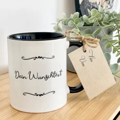 Tasse mit individuellen Wunschtext zum Gestalten | Personalisierte Keramiktasse mit Schriftzug