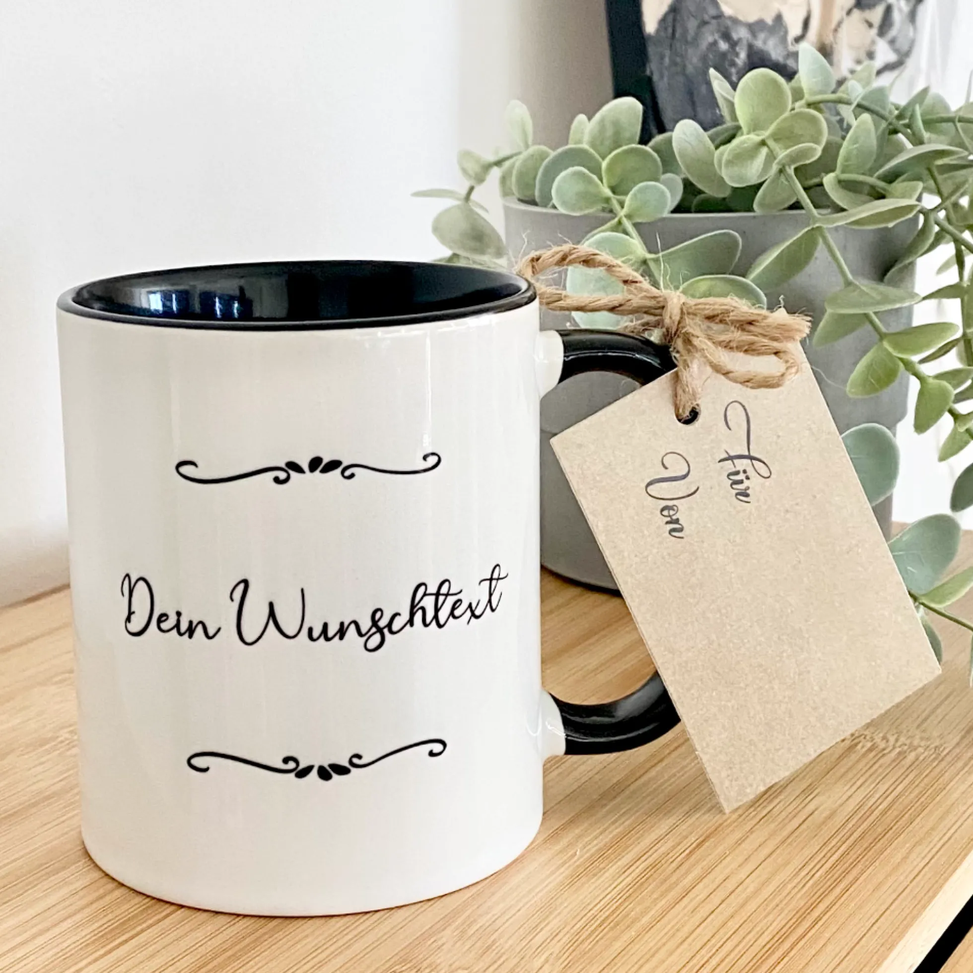 Tasse mit individuellen Wunschtext zum Gestalten | Personalisierte Keramiktasse mit Schriftzug