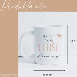 Tasse mit Spruch: Finger weg! und Namen Sie und Ihn | Kaffeetasse aus Keramik | 2 Motivvarianten zur Auswahl