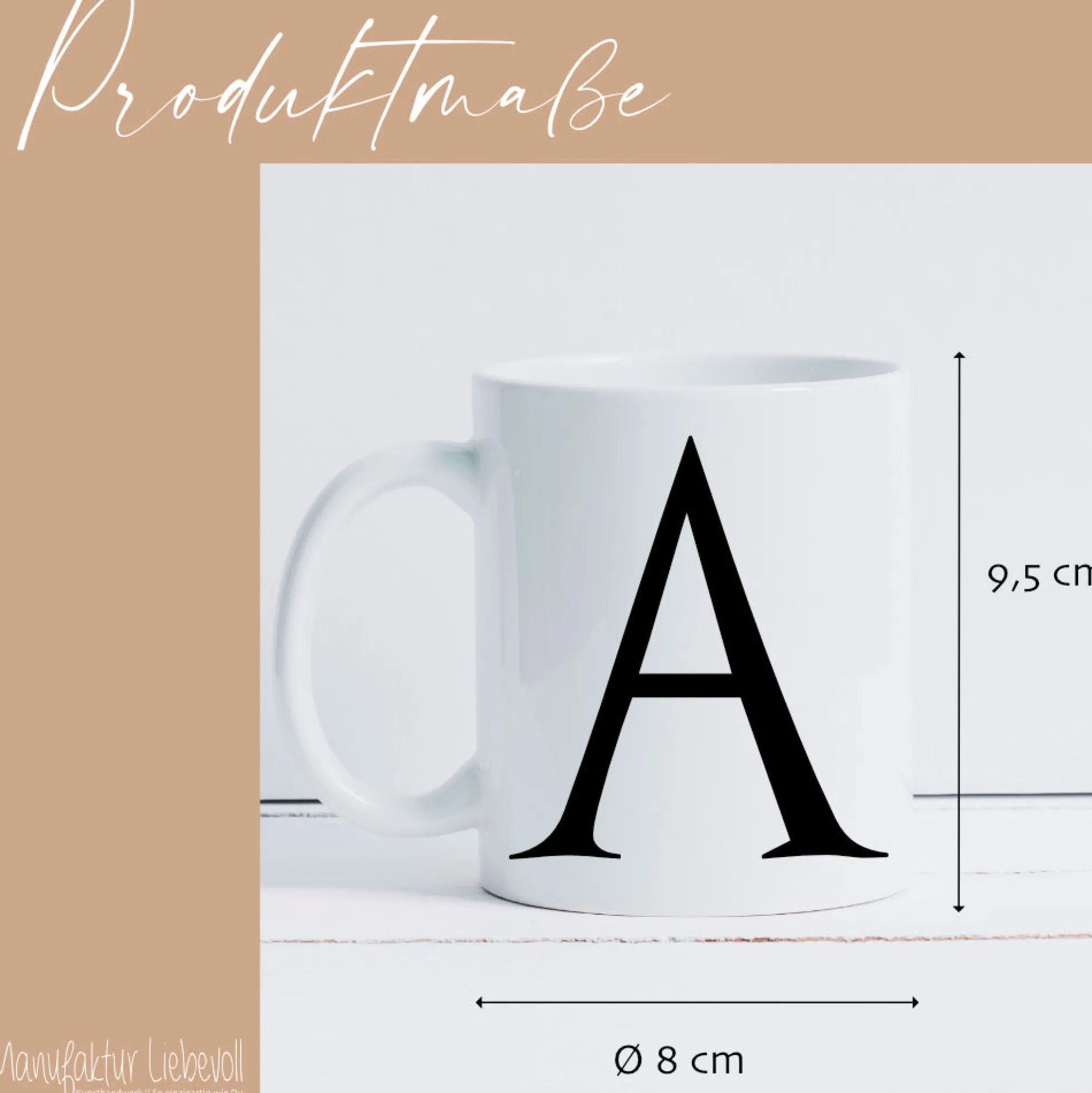 Tasse Personalisiert Buchstaben Tasse mit Anfangsbuchstaben Keramiktasse