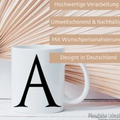 Tasse Personalisiert Buchstaben Tasse mit Anfangsbuchstaben Keramiktasse