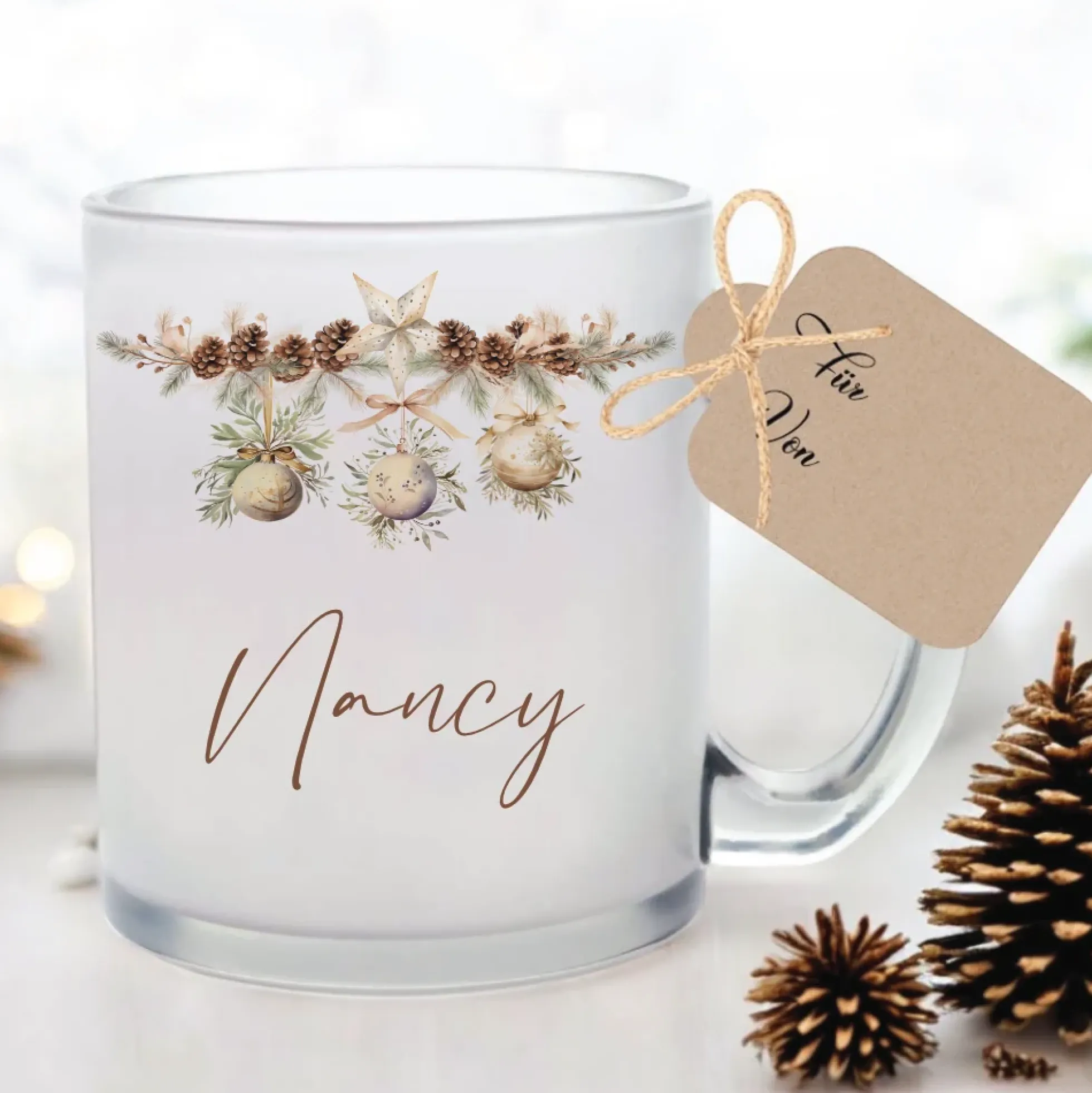 Tasse Weihnachten Personalisiert Glühwein Geschenk Weihnachtspunsch Wichtelgeschenk Nikolaus Glastasse Frau Freundin | Große Motivauswahl